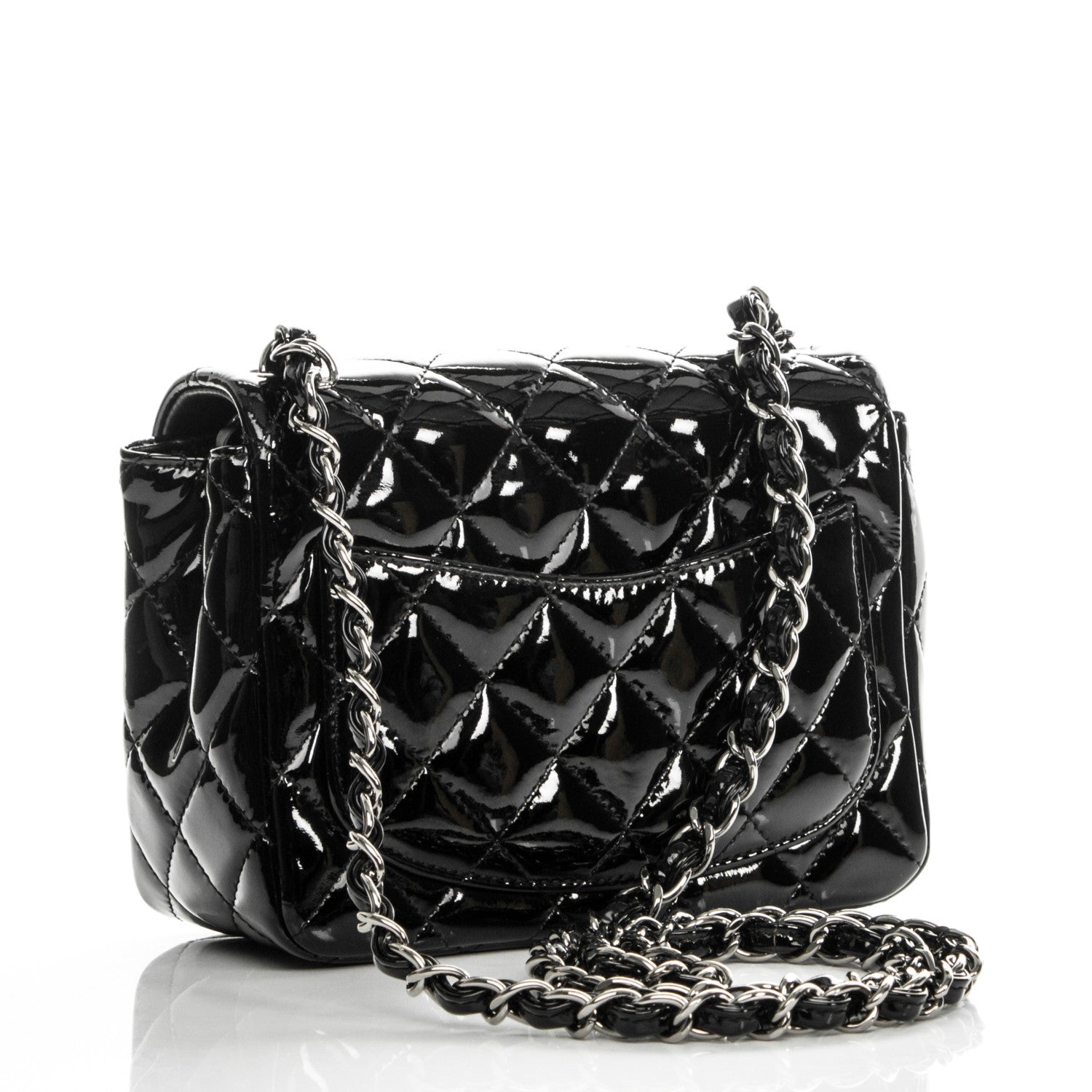 Chanel Patent Calfskin Quilted Mini Square Flap Black 3 of 7