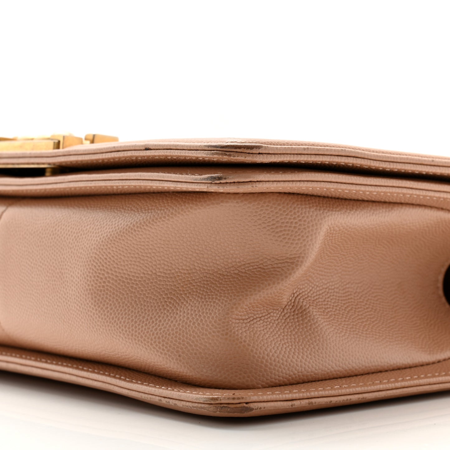 Caviar Quilted Medium Boy Flap Beige