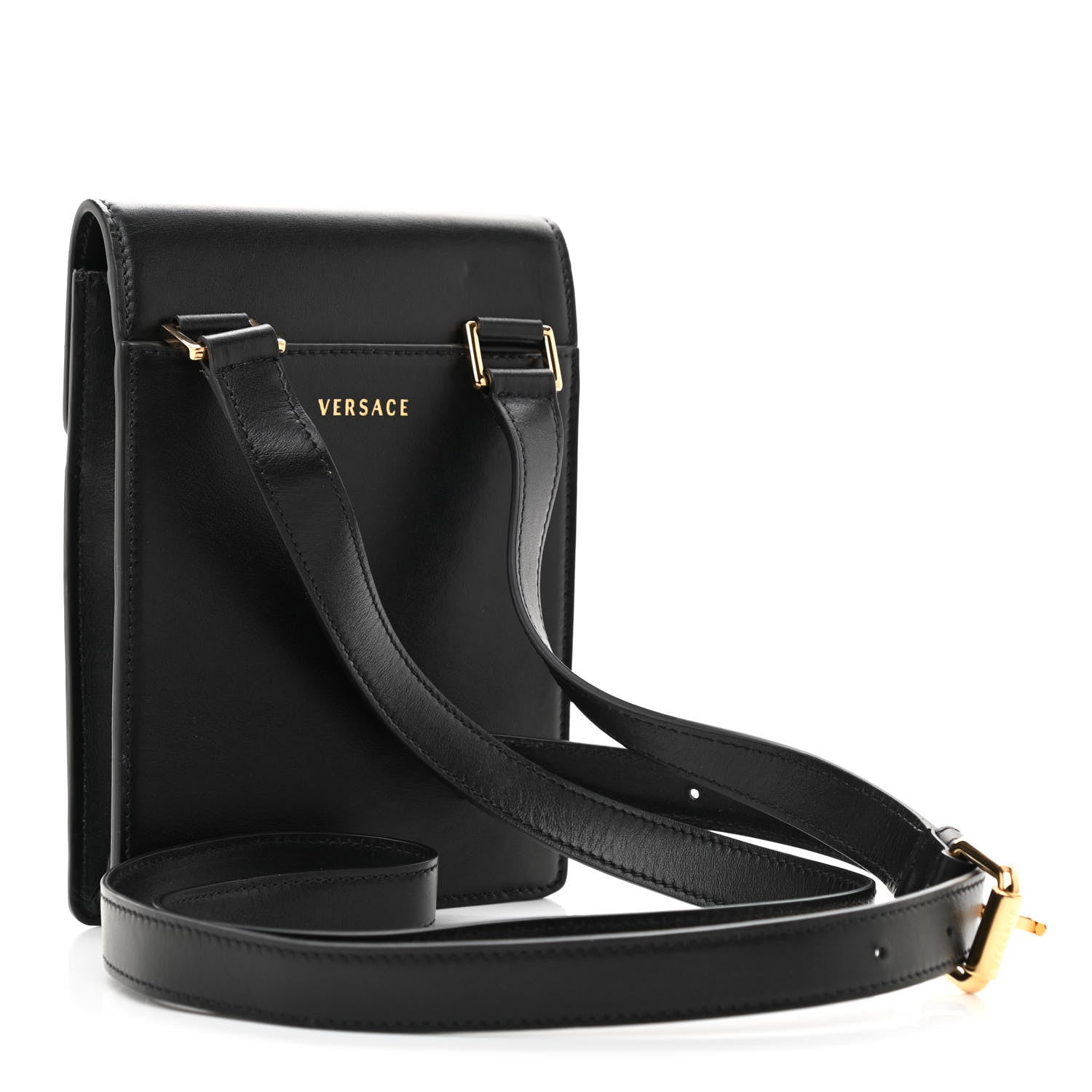 Versace Calfskin Studded Medusa Crossbody Black 3 of 7