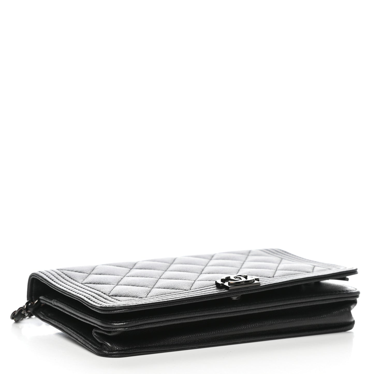 Caviar Quilted Boy Wallet On Chain WOC So Black