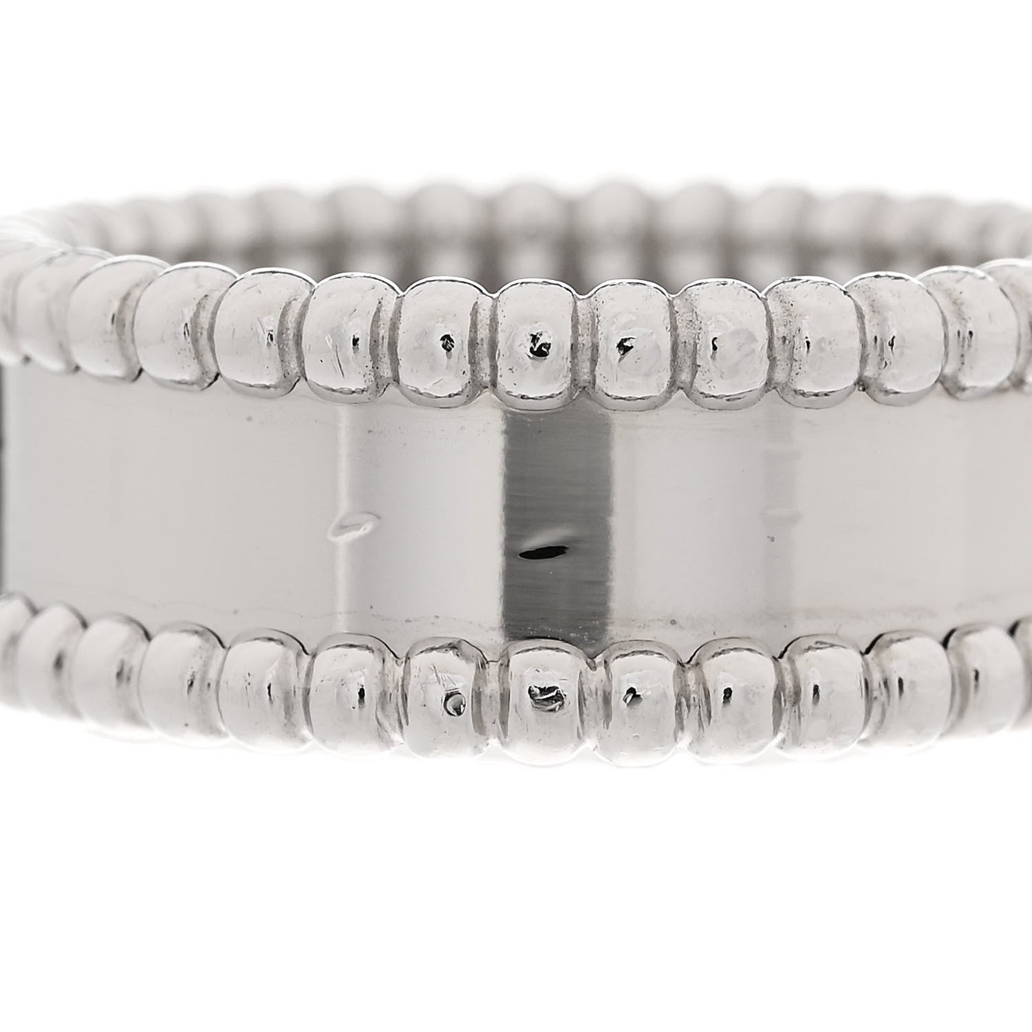 Van Cleef & Arpels 18K White Gold Perlee Signature Ring 53 6.5 6 of 8