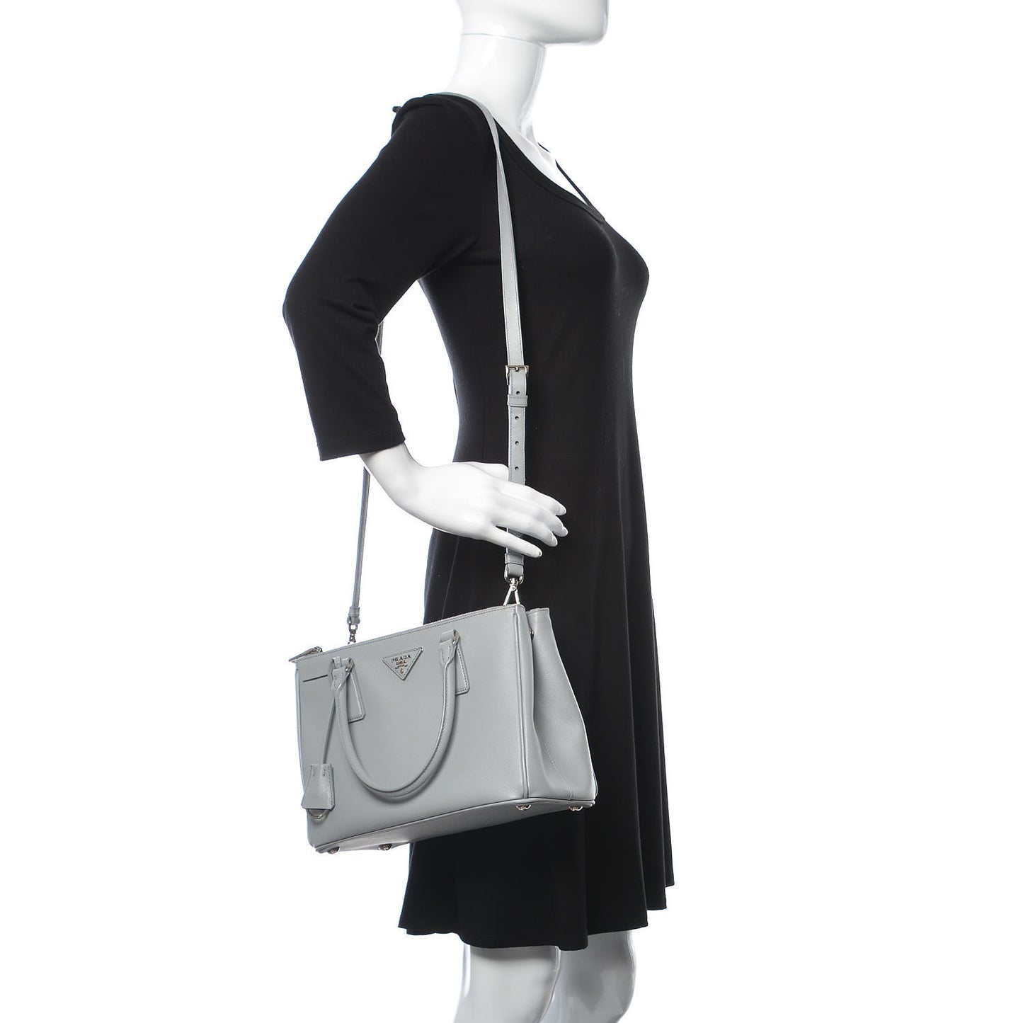 Saffiano Small Galleria Double Zip Tote Granito
