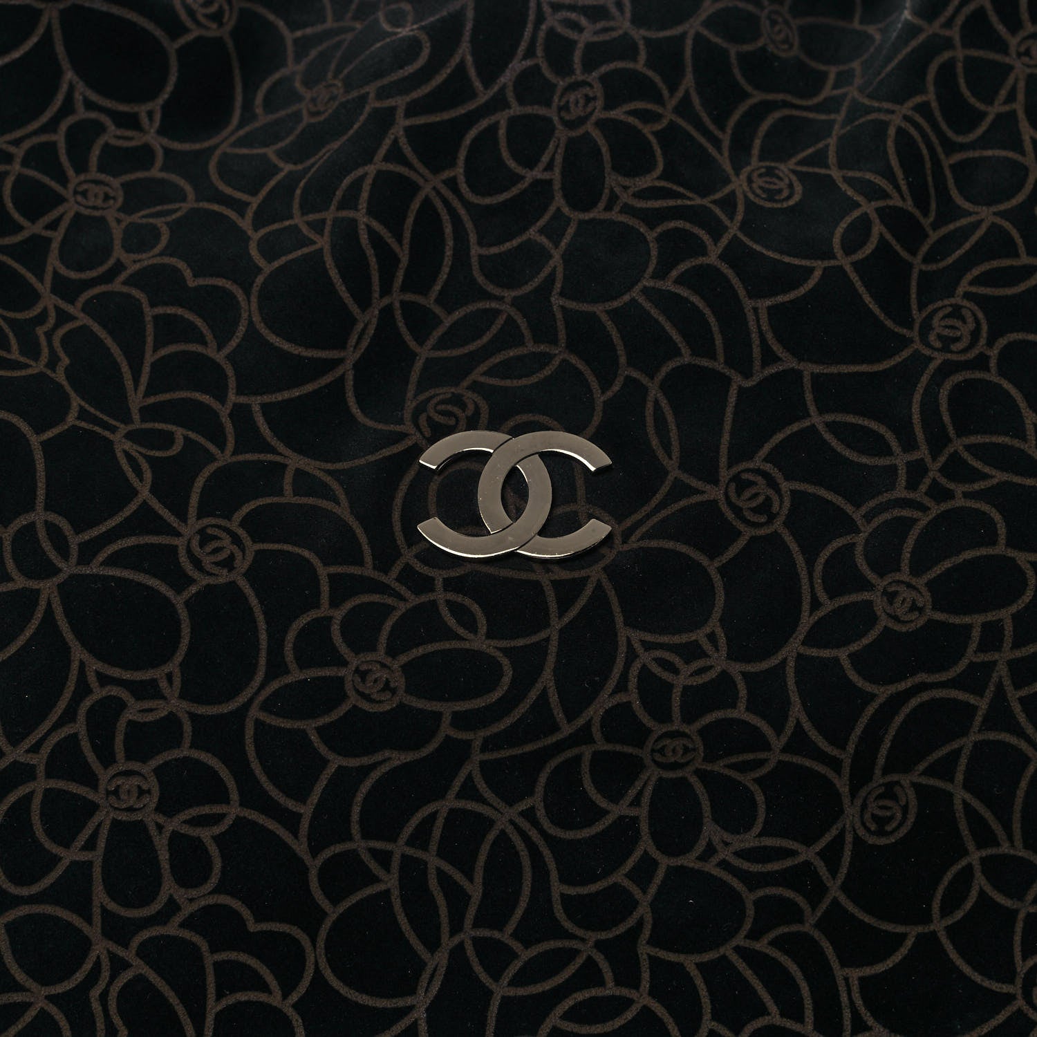 Chanel Suede Camellia Hobo Bag Black 8 of 14