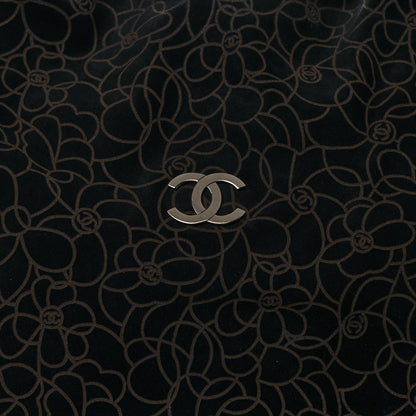 Chanel Suede Camellia Hobo Bag Black 8 of 14