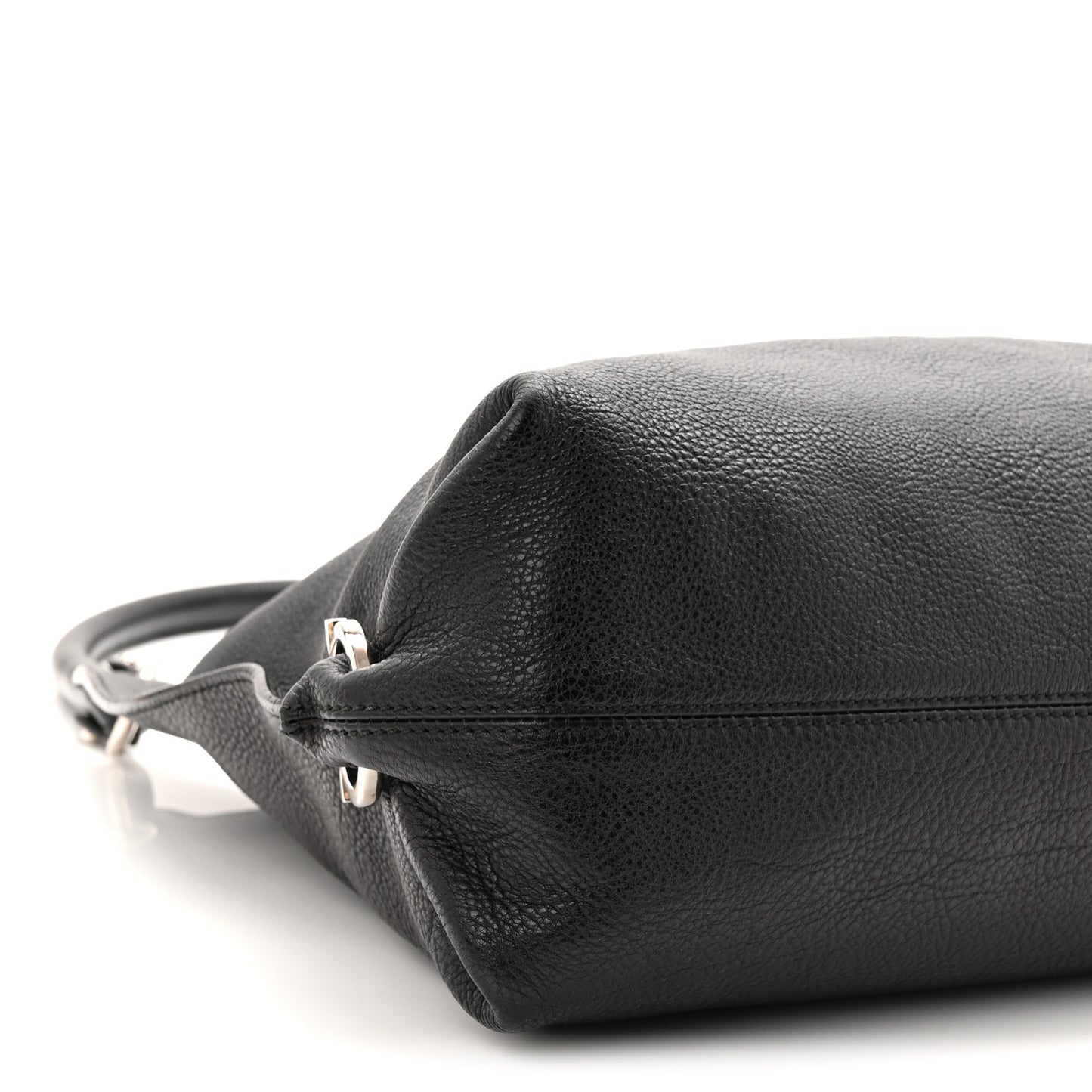 Calfskin Fanisa Gancini Large Hobo Black