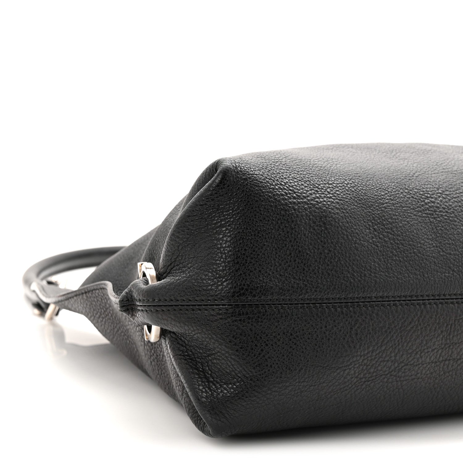 Salvatore Ferragamo Calfskin Fanisa Gancini Large Hobo Black 9 of 10