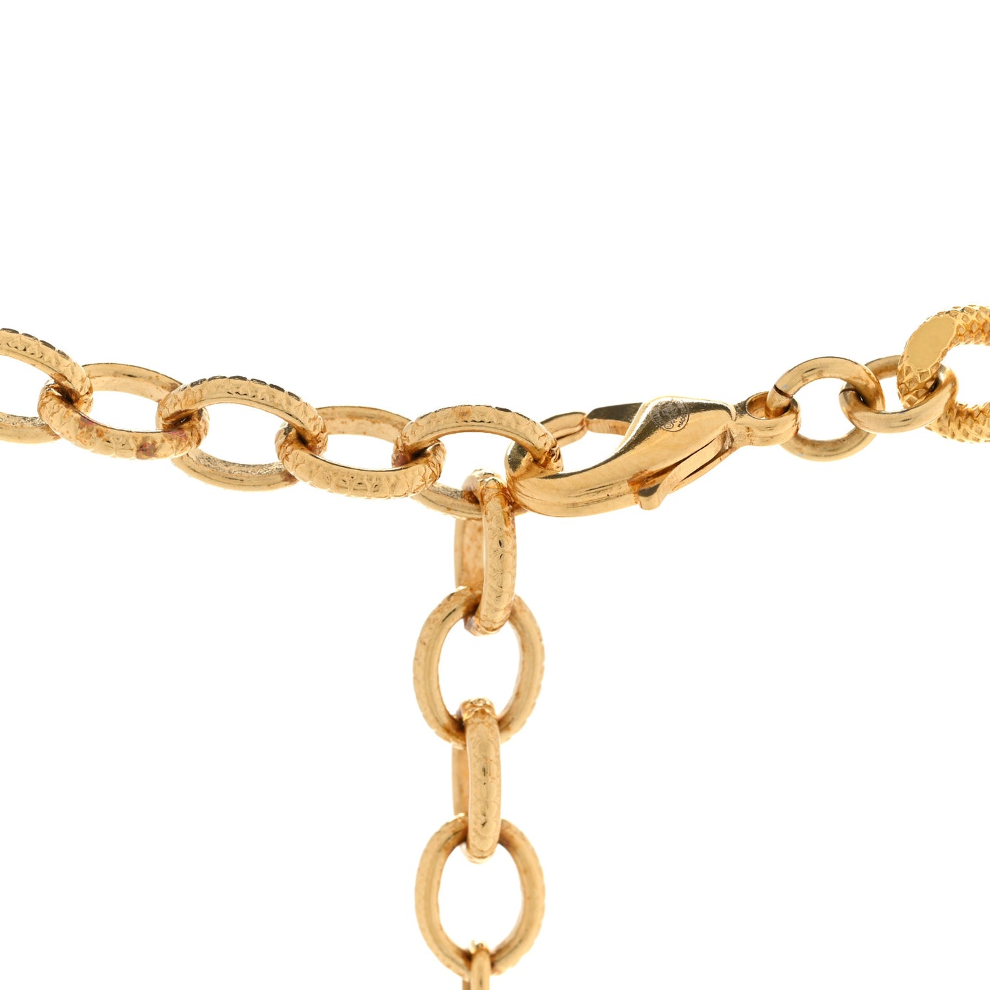 Crystal Chain Link CC Choker Necklace Gold