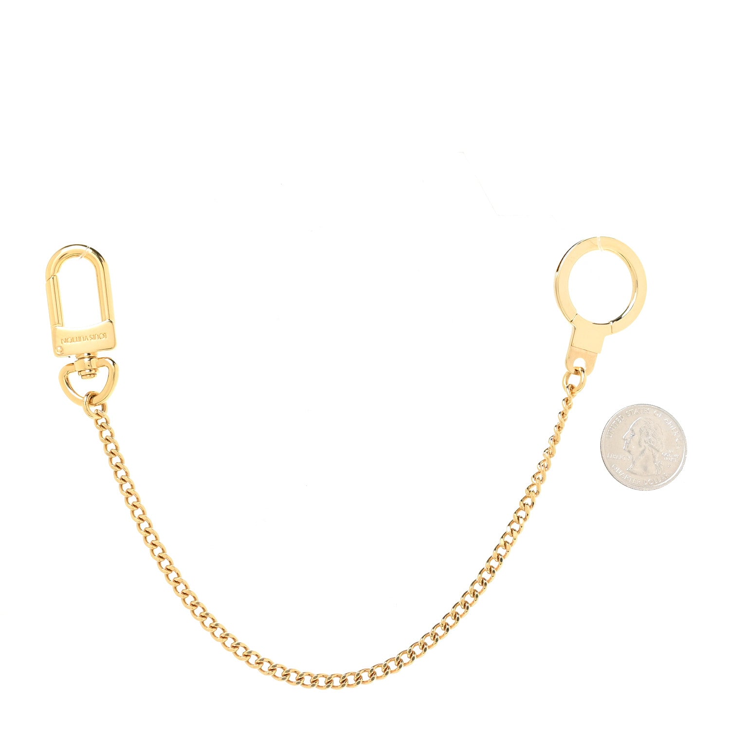 Louis Vuitton Metal Pochette Extender Key Ring Chain Gold 2 of 4