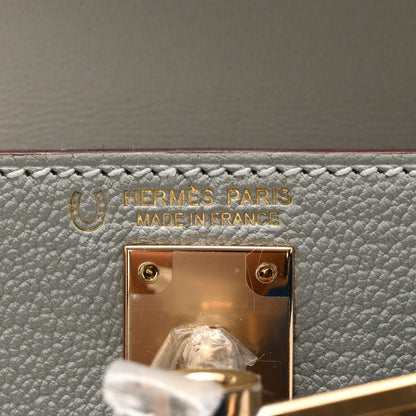 Hermes Chevre Mysore Horseshoe Mini Kelly Sellier 20 Gris Perle Bleu Hydra 6 of 12