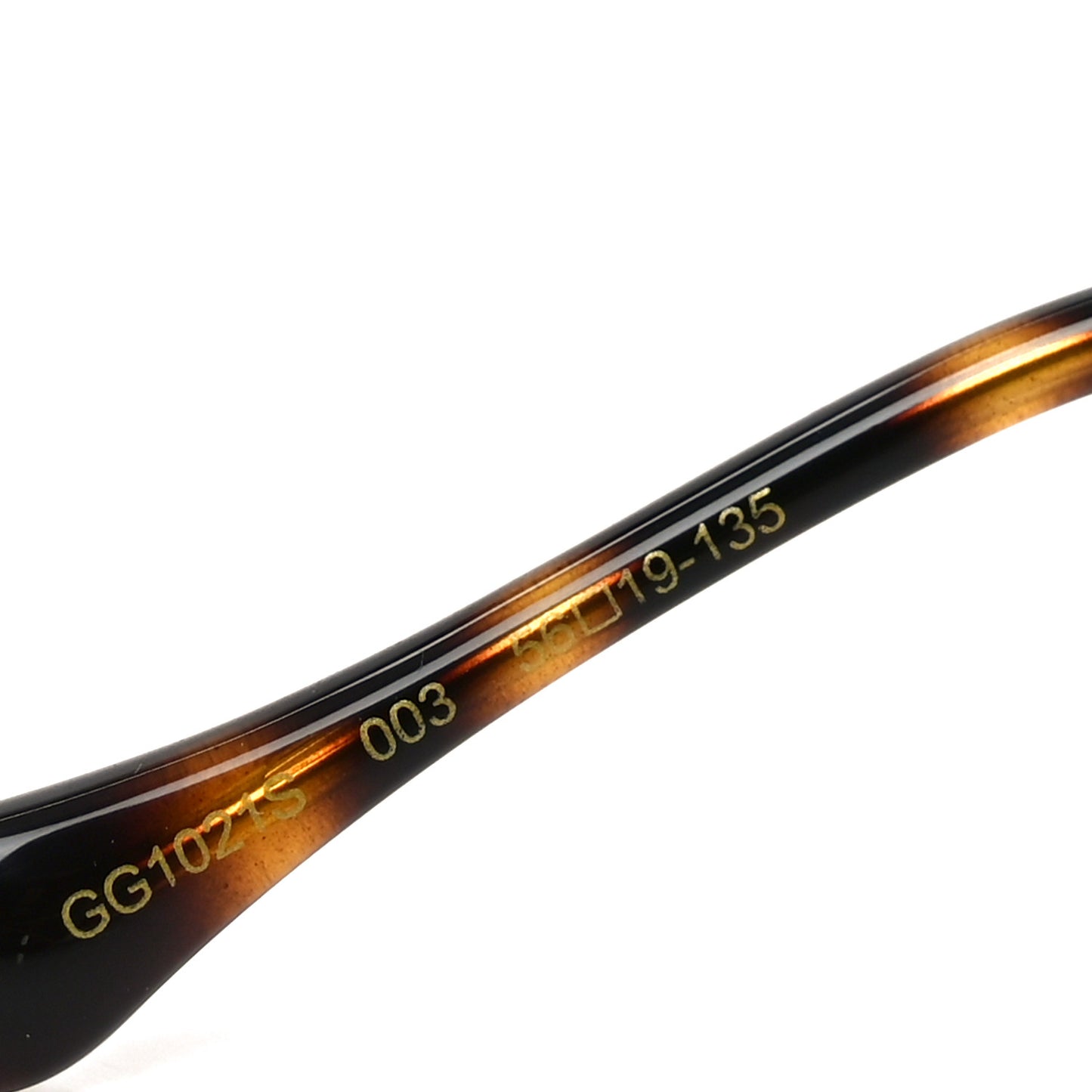 Acetate Horsebit Square Frame Sunglasses GG1021S Pink Tortoise