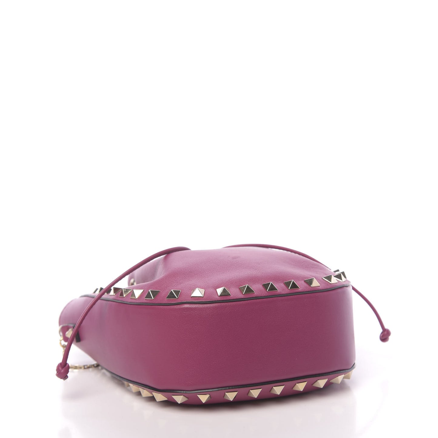 Vitello Mini Rockstud Chain Strap Bucket Bag Deep Cyclamin