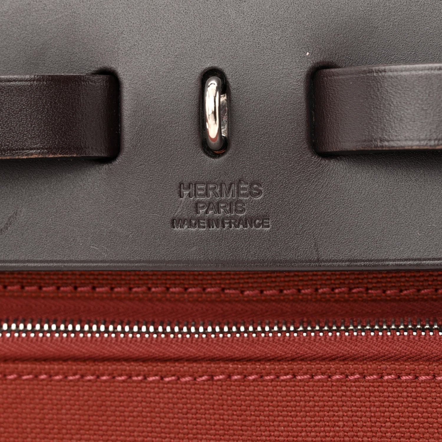 Hermes Vache Hunter Toile Herbag 31 PM Rouge H Ebene 8 of 12