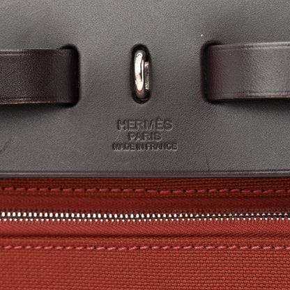 Hermes Vache Hunter Toile Herbag 31 PM Rouge H Ebene 8 of 12