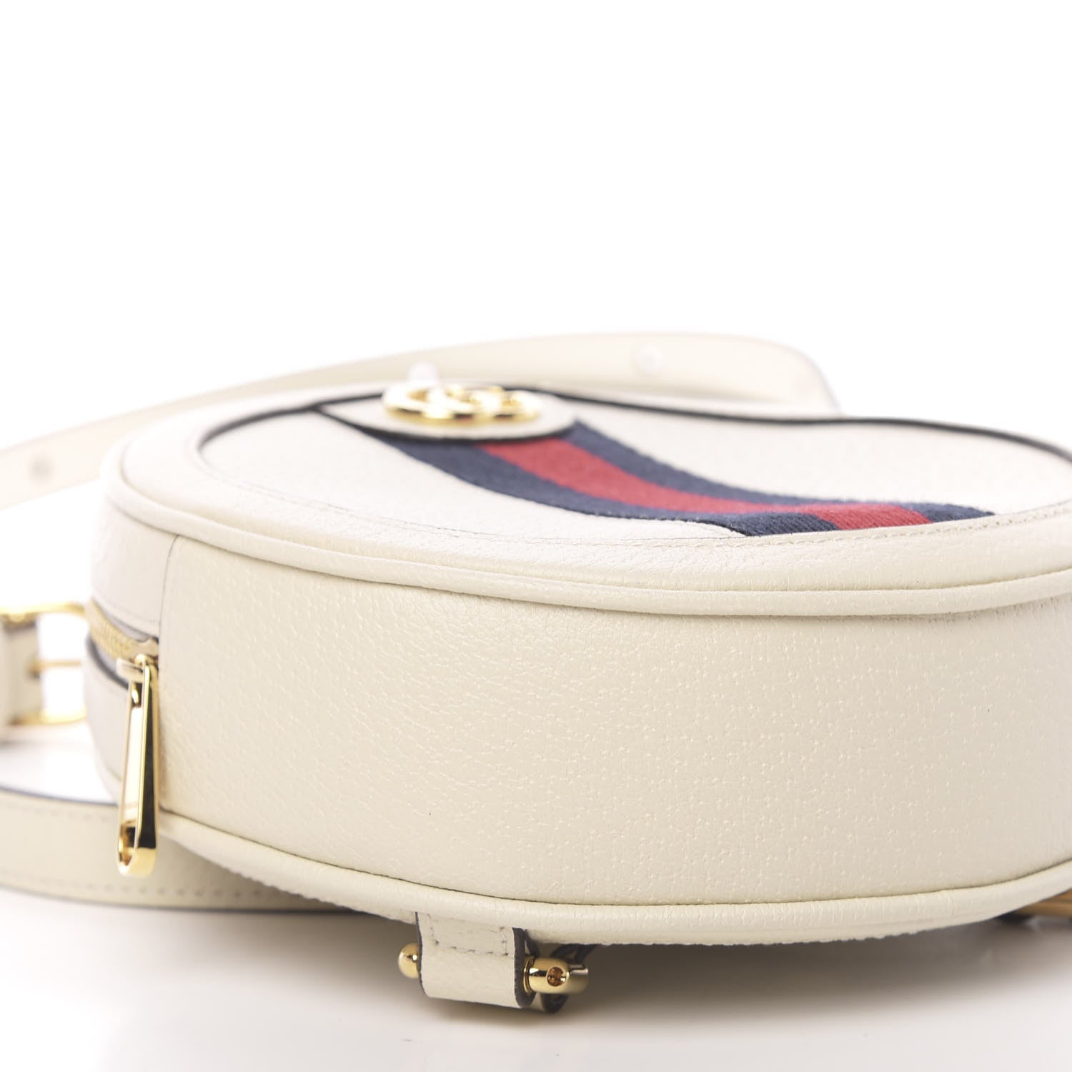 Gucci Textured Calfskin Web Mini Ophidia Round Backpack Mystic White 7 of 10