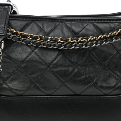 Chanel Aged Smooth Calfskin Quilted Medium Gabrielle Logo Hobo Black 8 of 10