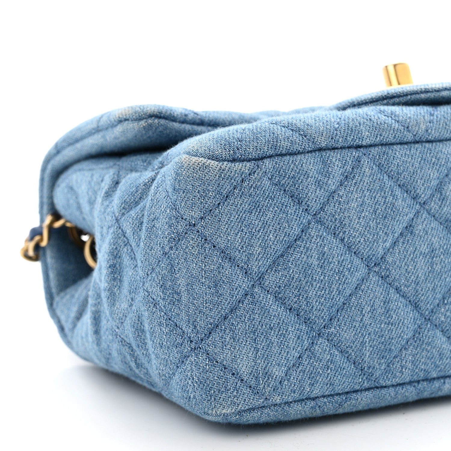 Chanel Denim Quilted Mini Pearl Crush Flap Blue 9 of 10