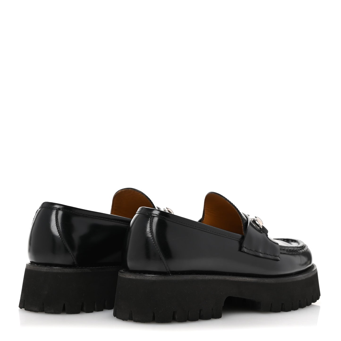 Cordovan Lux Womens Horsebit 45mm Platform Loafers 39 Black