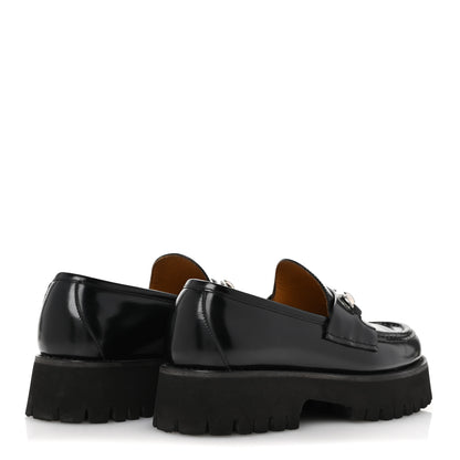 Gucci Cordovan Lux Womens Horsebit 45mm Platform Loafers 39 Black 5 of 11