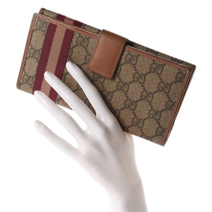 Gucci GG Supreme Monogram Web Continental Wallet Pink 2 of 11