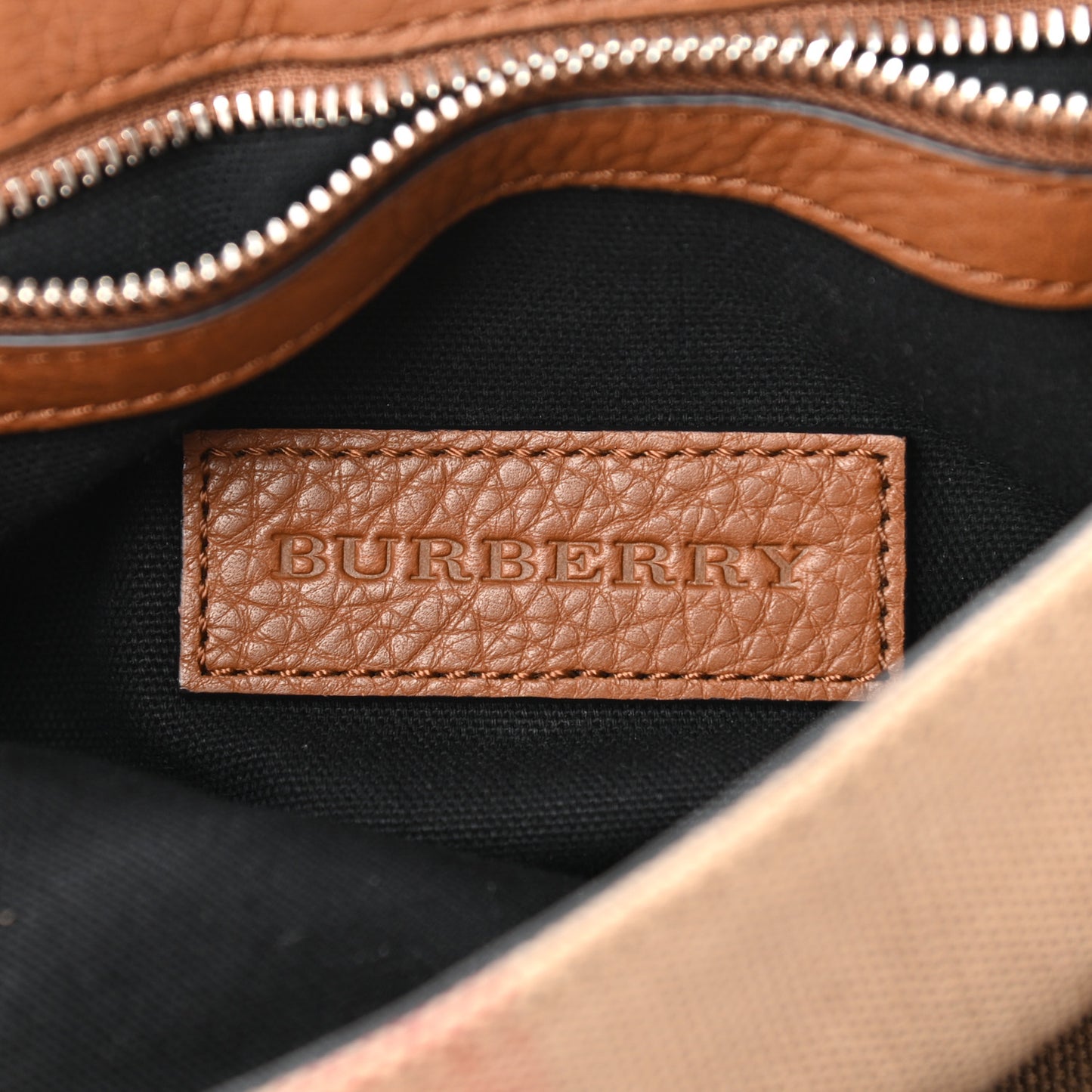 Canvas Mega Check Grainy Calfskin Small Shellwood Crossbody Brown