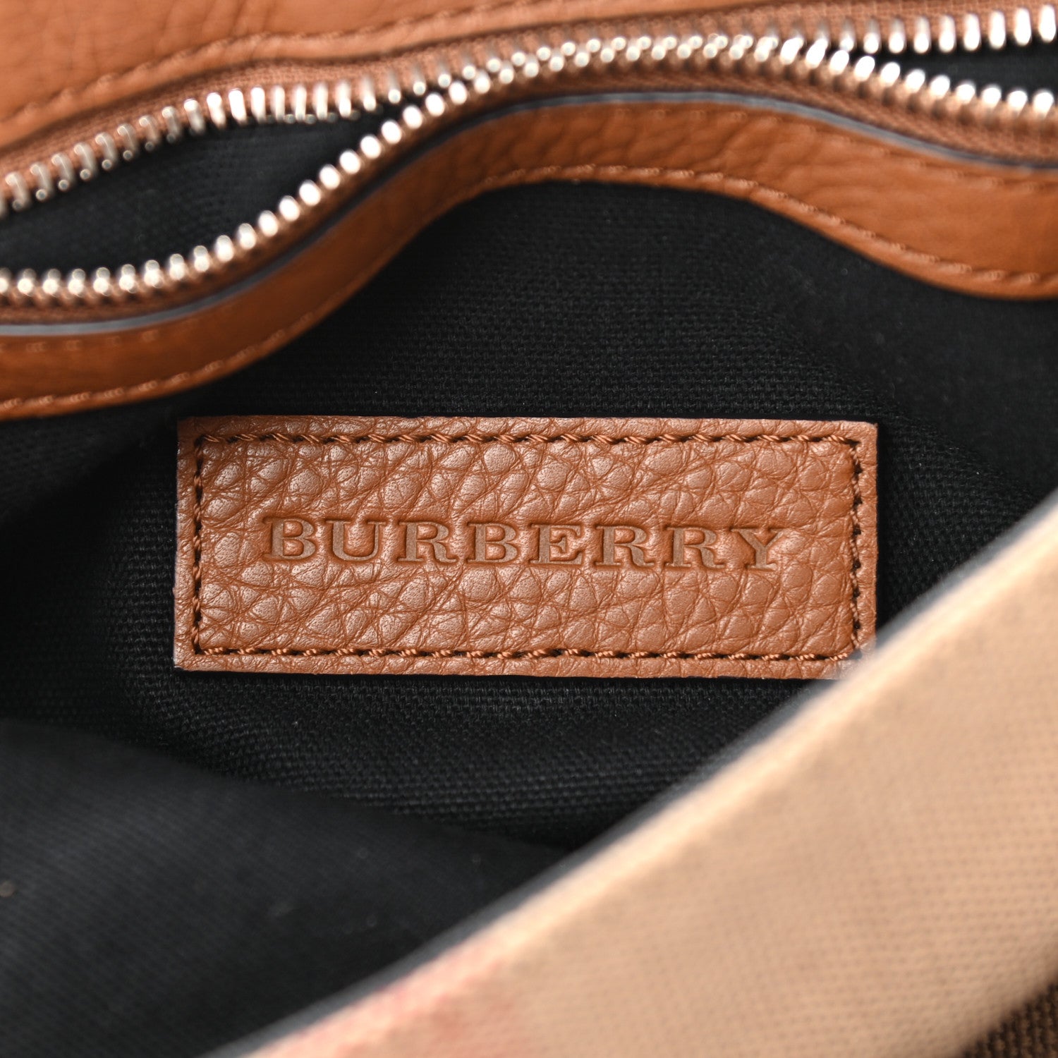 Burberry Canvas Mega Check Grainy Calfskin Small Shellwood Crossbody Brown 6 of 14