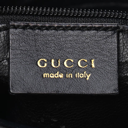 Gucci Smooth Calfskin Bamboo Handle Shoulder Bag Black 6 of 12