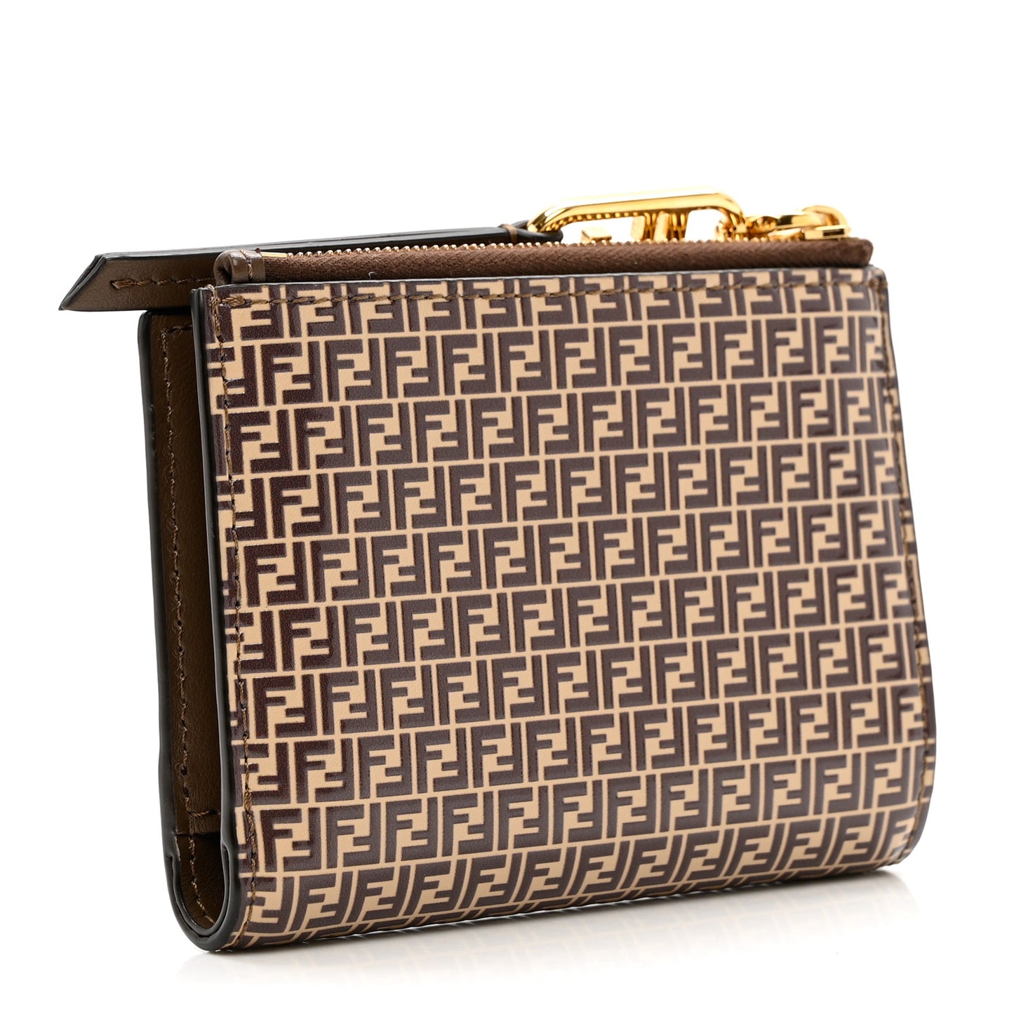 Vitello Liberty Micro FF Embossed Medium O'Lock Wallet Beige Amido Maya