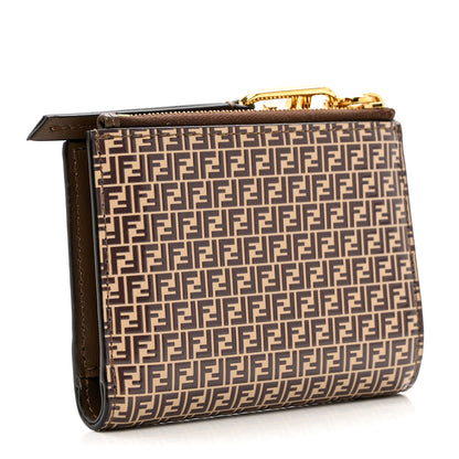 Fendi Vitello Liberty Micro FF Embossed Medium O'Lock Wallet Beige Amido Maya 3 of 7