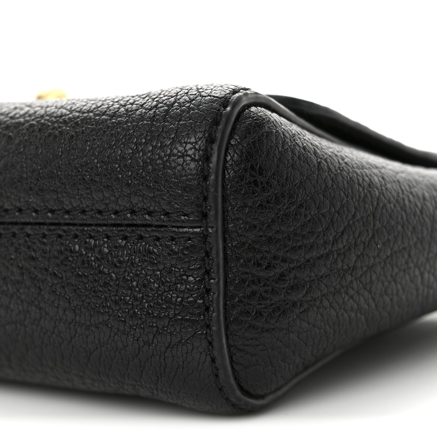 Glossy Goatskin Mini Lily Flap Black