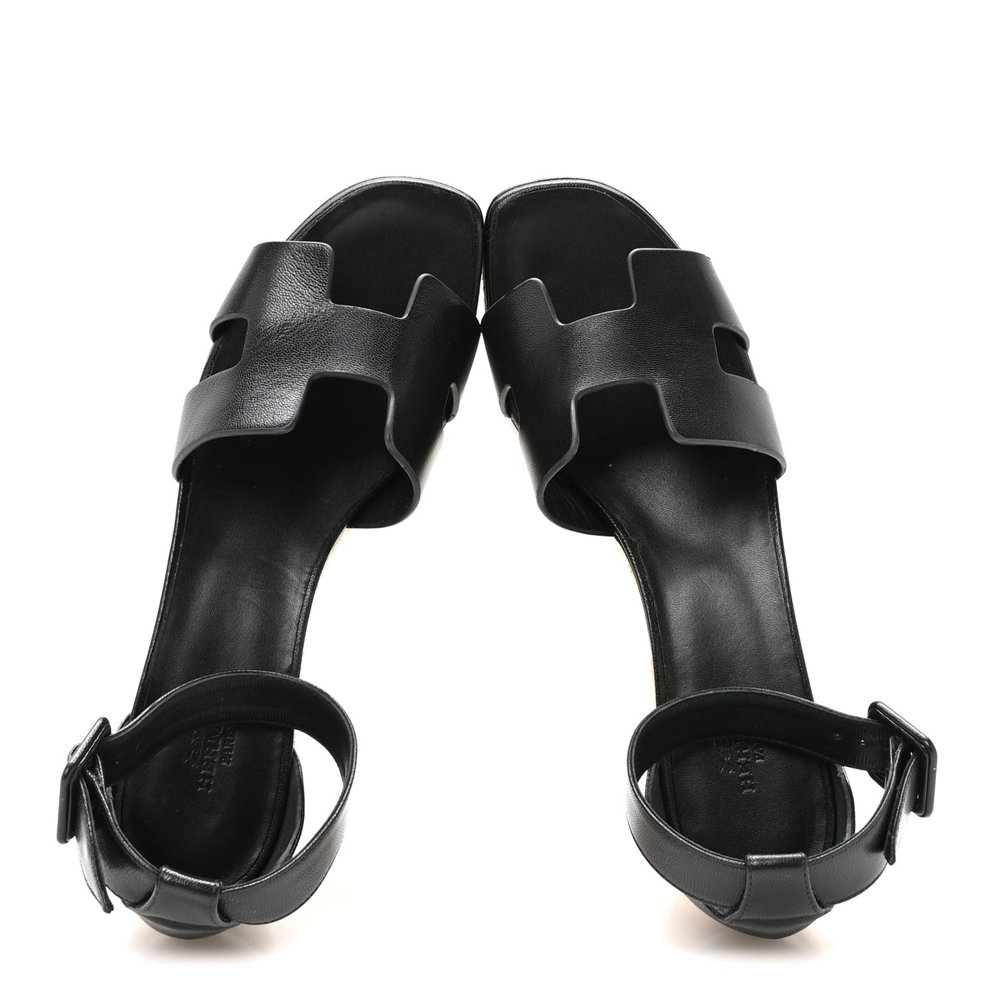 Goatskin Elda Espadrille Wedge Sandals 39 Black
