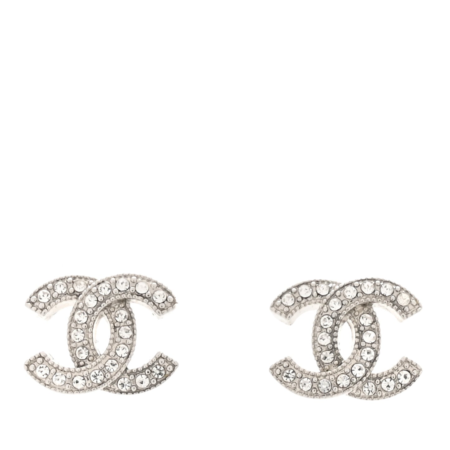 Crystal CC Earrings Silver