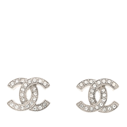 Chanel Crystal CC Earrings Silver 1 of 6