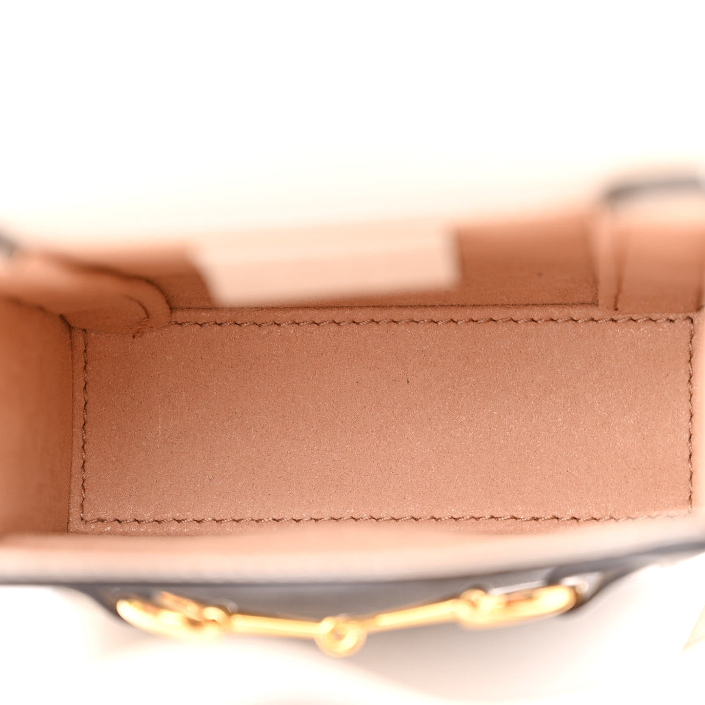 GG Supreme Monogram Azalea Calfskin Mini Horsebit 1955 Crossbody Bag Beige Ebony Mystic White