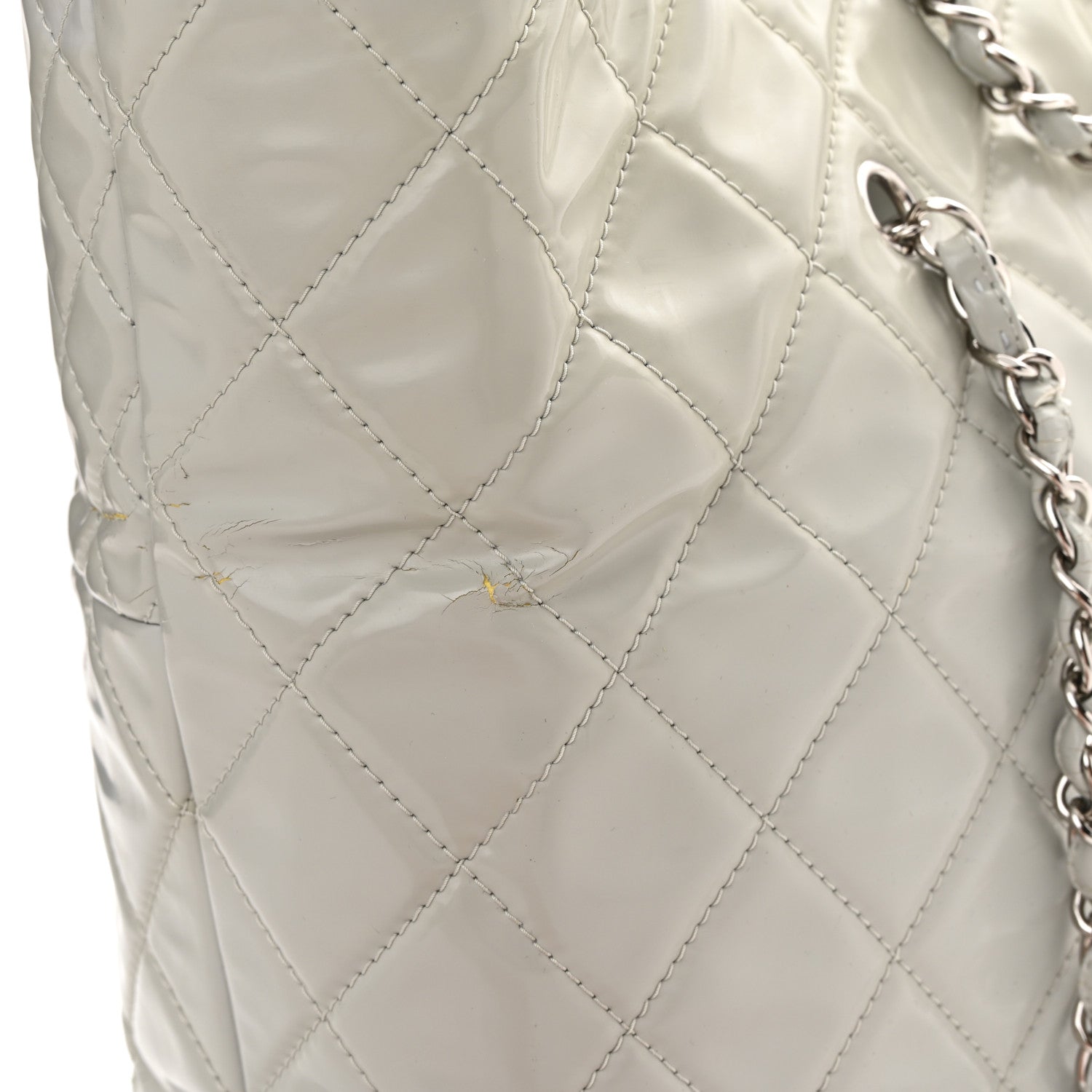 Chanel Vinyl Quilted Large In The Business Tote Light Grey 15 of 20