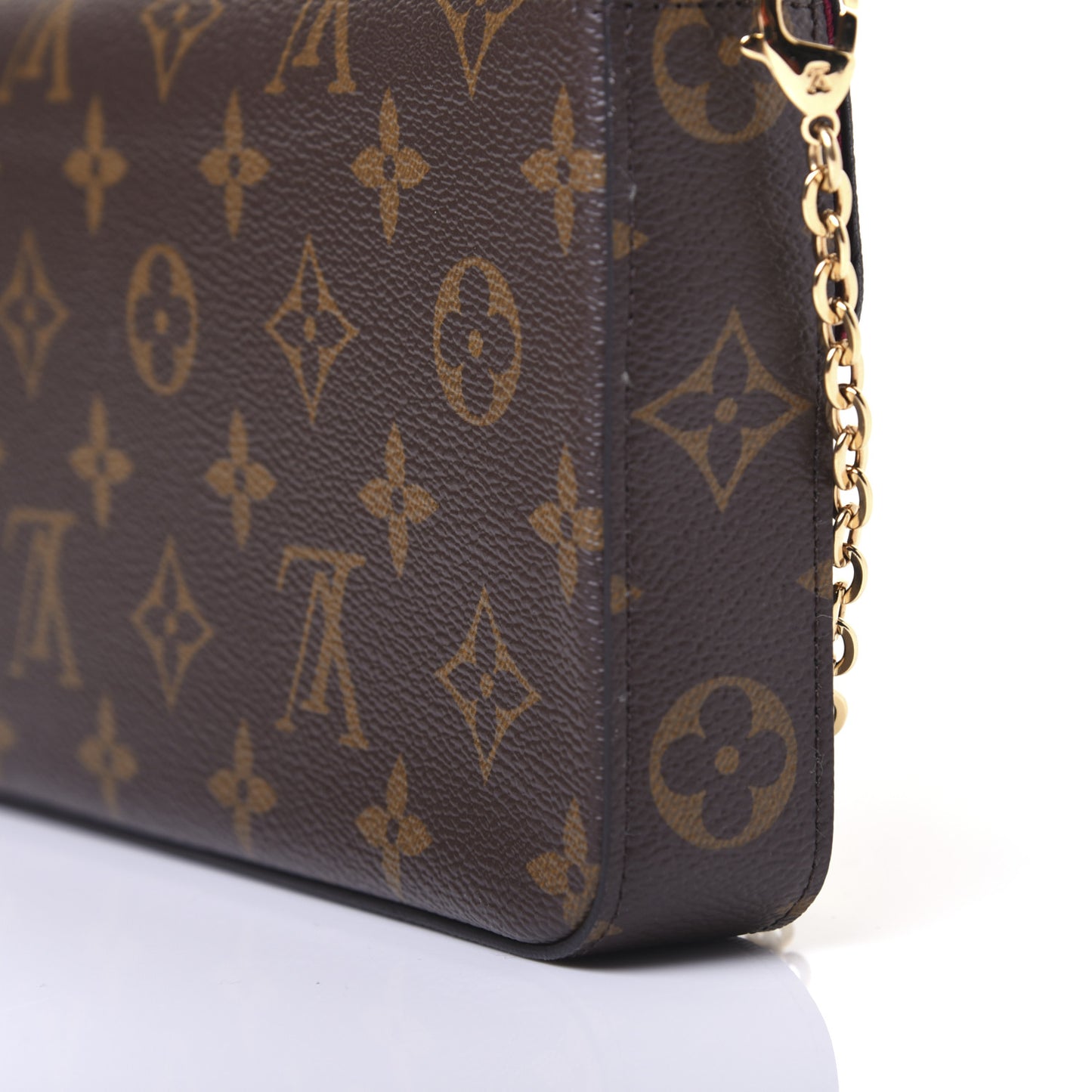 Monogram Pochette Felicie Chain Wallet Fuchsia