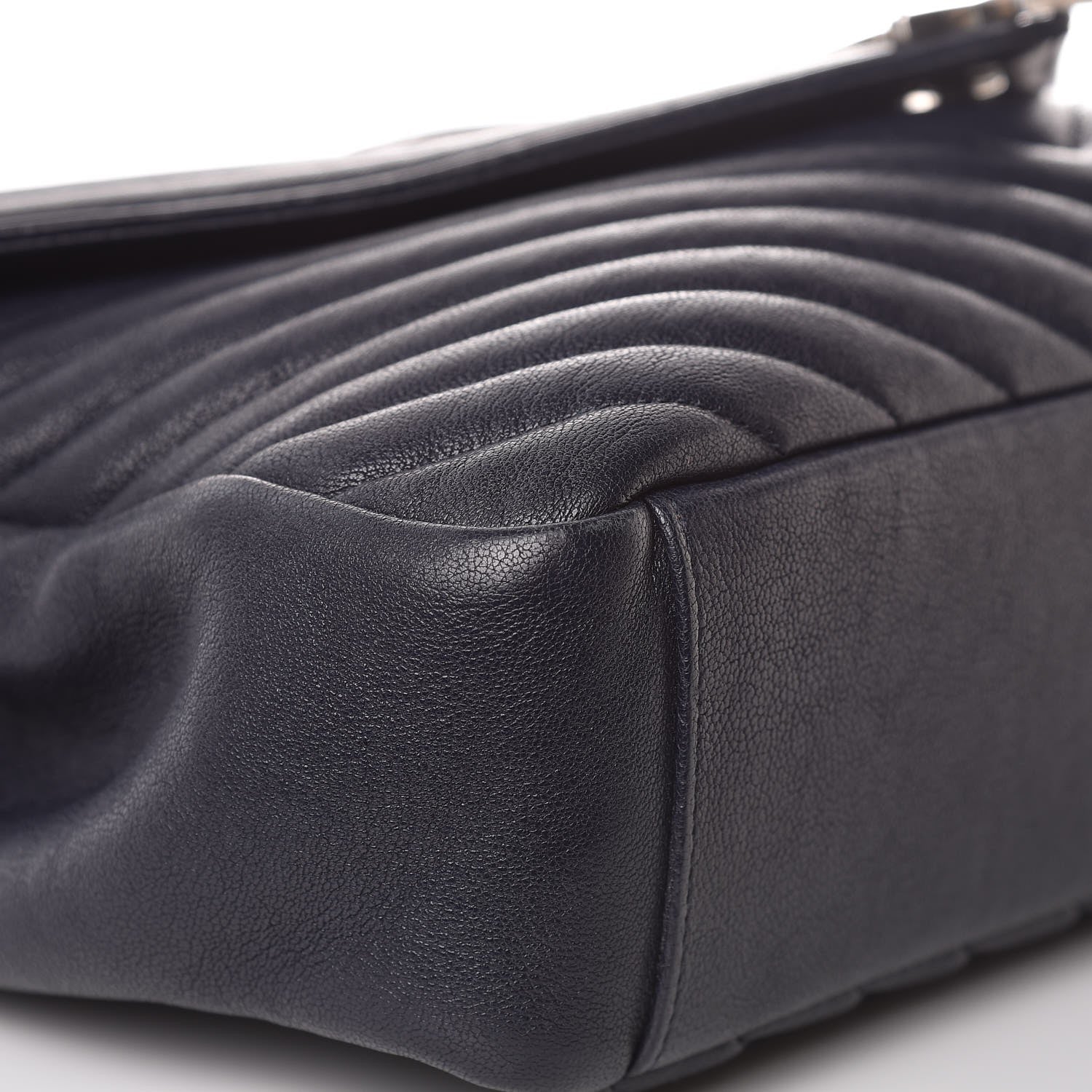 Saint Laurent Sheepskin Matelasse Chevron Monogram Large College Satchel Navy Blue 11 of 16
