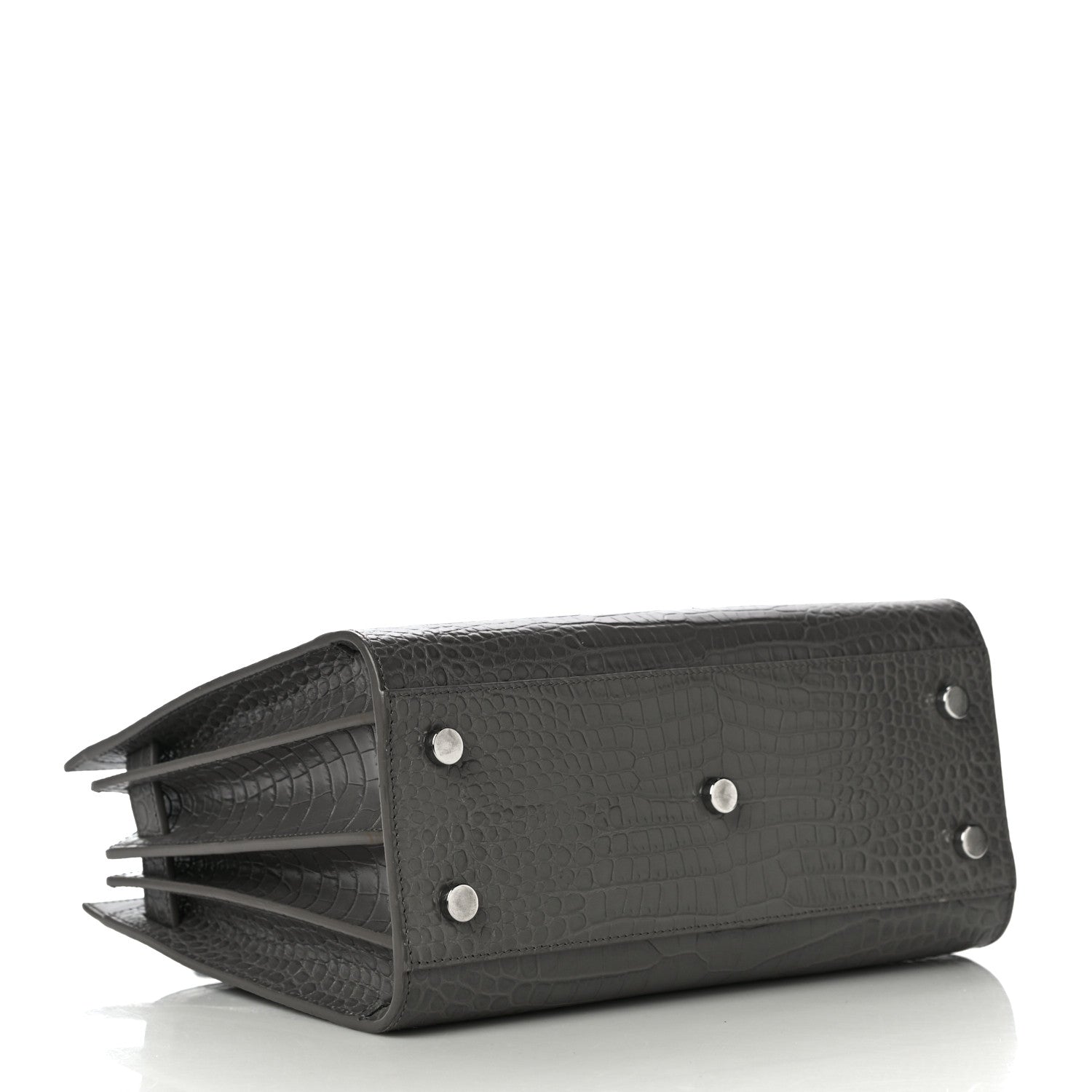 Saint Laurent Calfskin Crocodile Embossed Baby Sac De Jour Fog 5 of 11