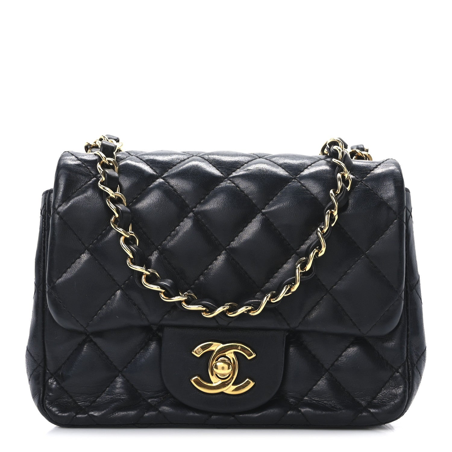 Chanel Lambskin Quilted Mini Square Flap Black 1 of 10