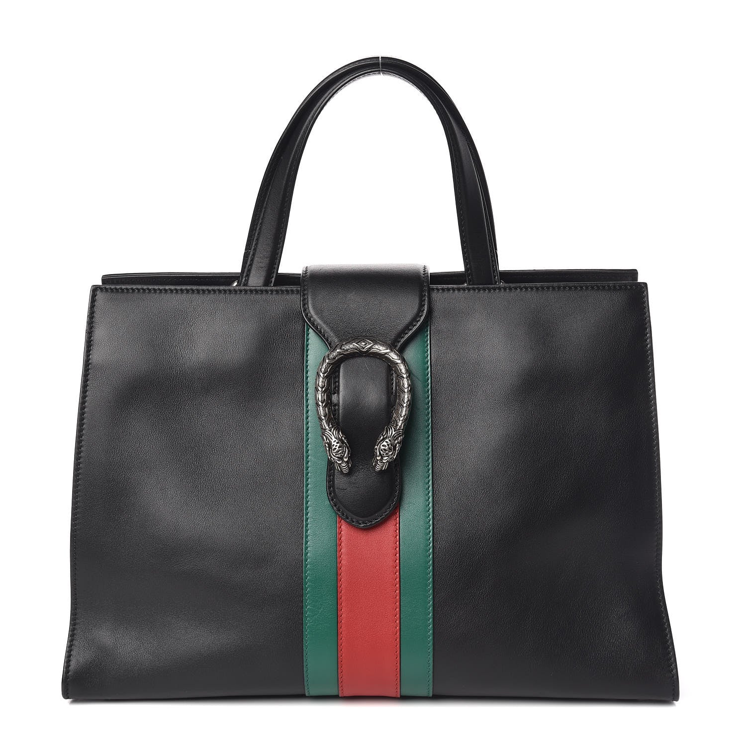 Gucci Calfskin Web Stripe Large Dionysus Tote Bag Black 1 of 11