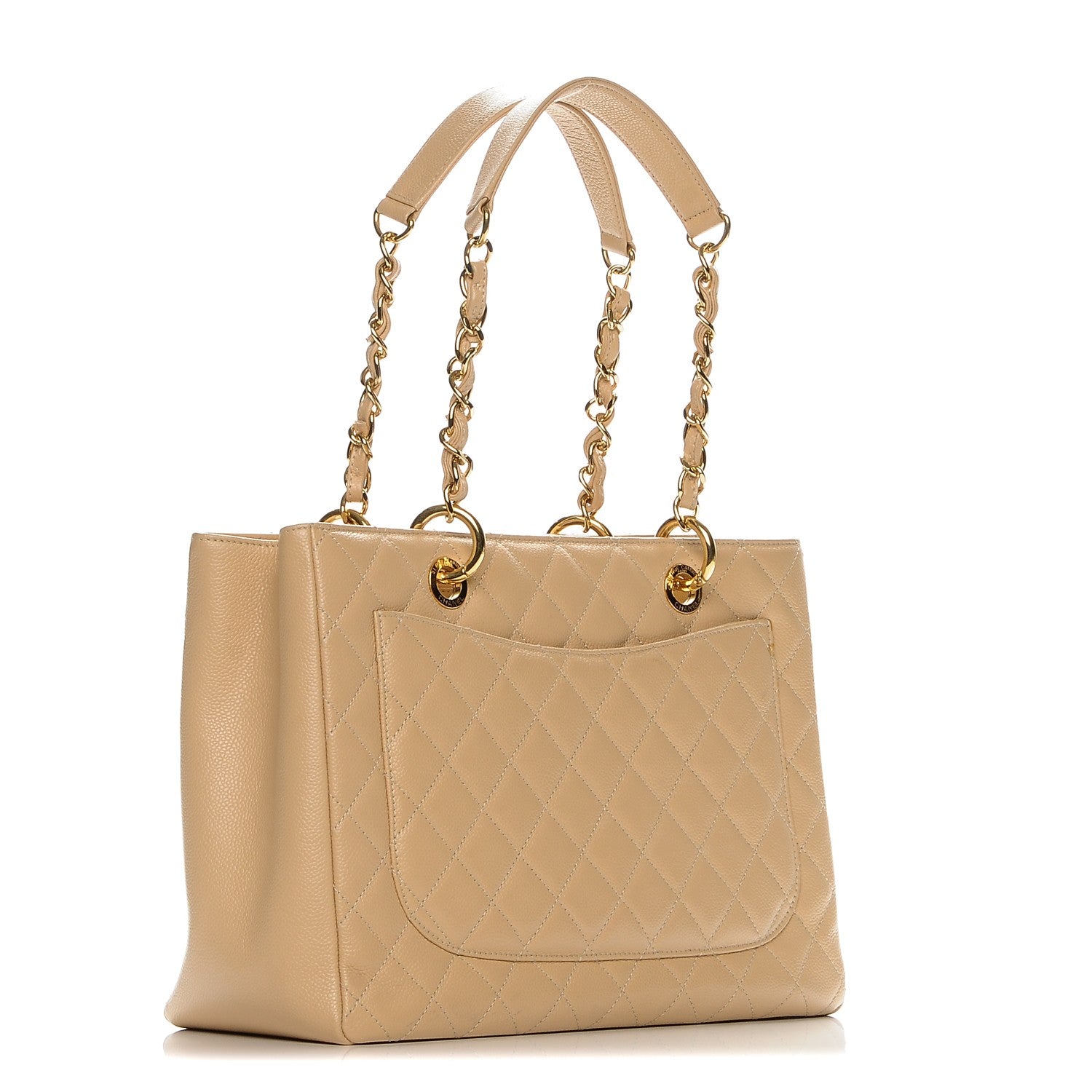Chanel Caviar Quilted Grand Shopping Tote GST Beige Clair 3 of 7