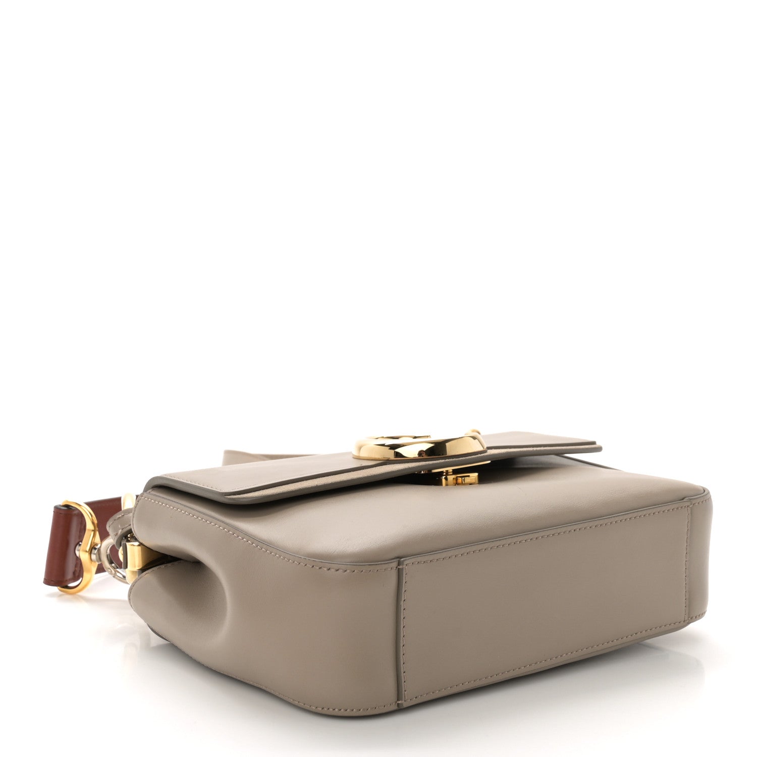 Chloe Shiny Calfskin Suede Small C Double Carry Bag Motty Grey 4 of 10