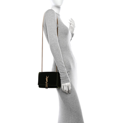Saint Laurent Velvet Monogram Small Kate Double Tassel Shoulder Bag Loden 2 of 11