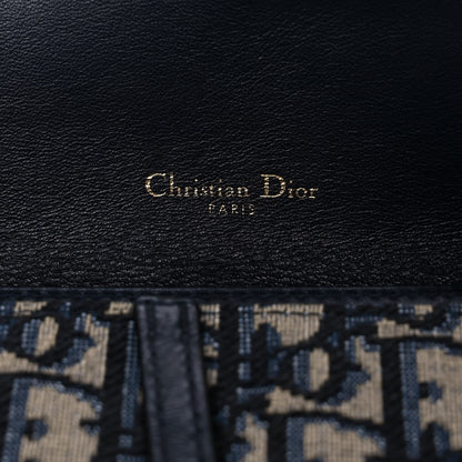 Christian Dior Oblique Saddle Chain Wallet Blue 9 of 16