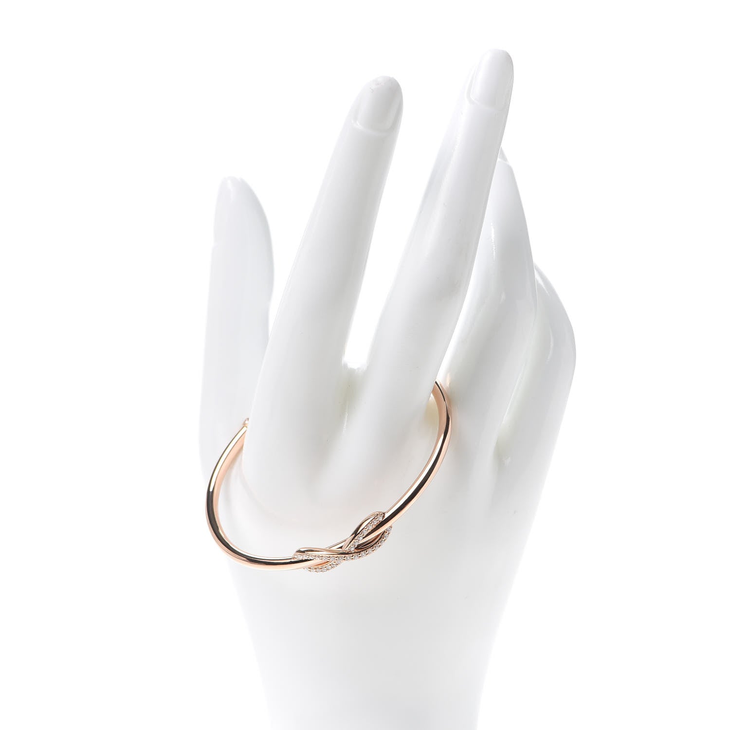 Tiffany 18K Rose Gold Diamond Infinity Cuff Bracelet 2 of 5