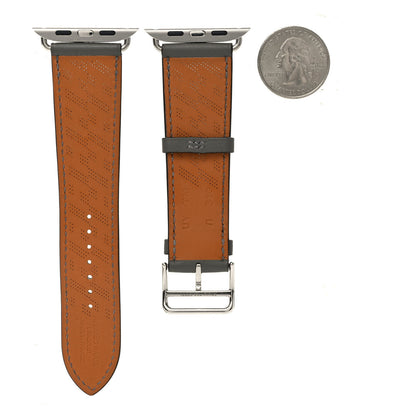 Hermes Swift 42mm H Diagonal Apple Watch Single Tour Band Gris Meyer 2 of 4