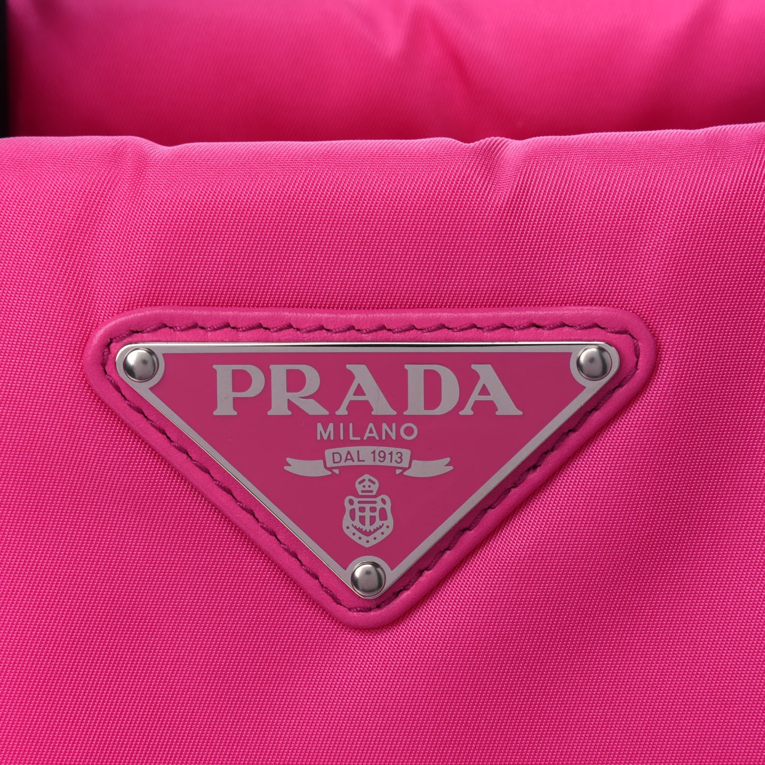 Prada Tessuto Nylon Soft Padded Shopping Tote Fuxia 5 of 5