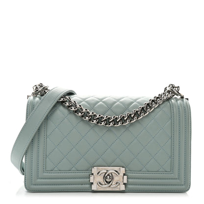 Chanel Lambskin Quilted Medium Boy Flap Light Blue 1 of 11