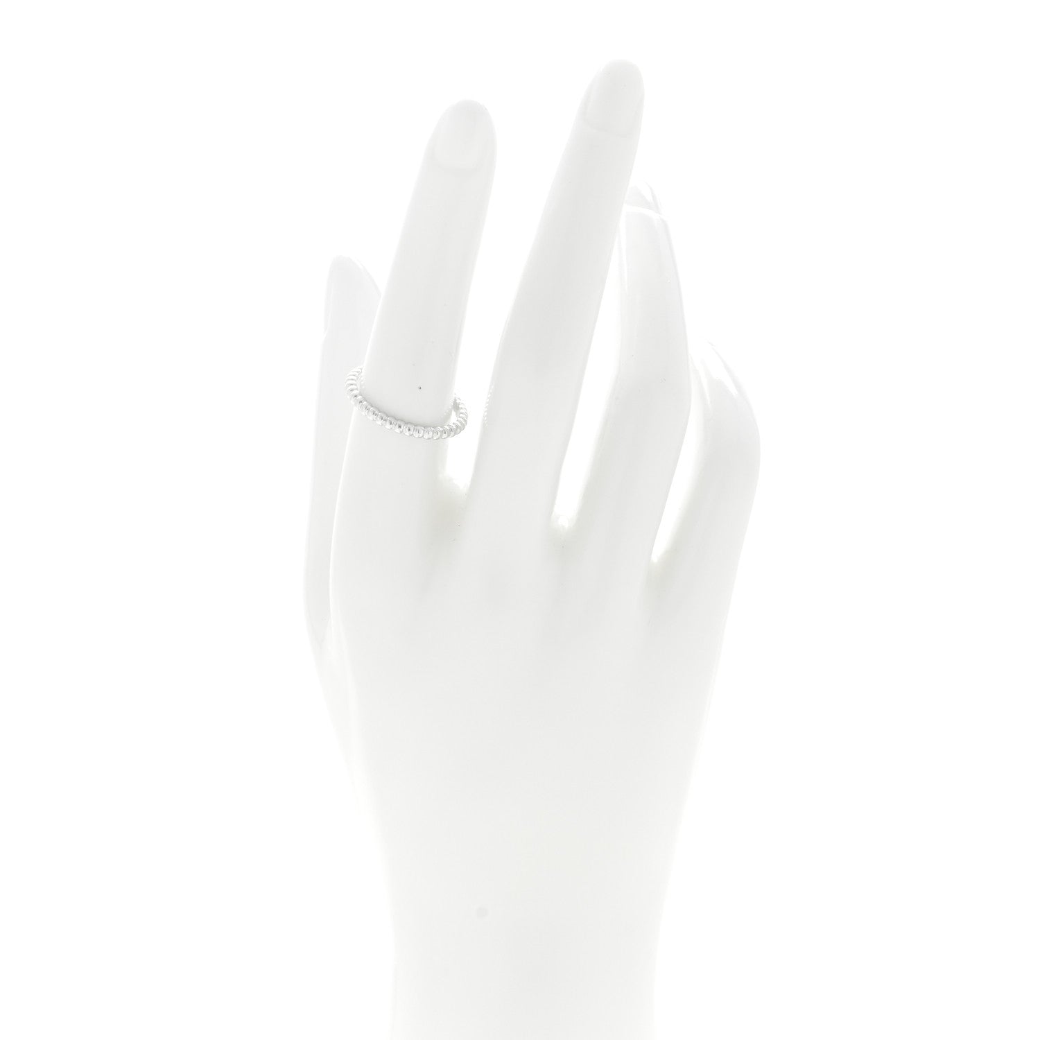 Van Cleef & Arpels 18K White Gold Small Perlee Ring 55 7.25 2 of 5