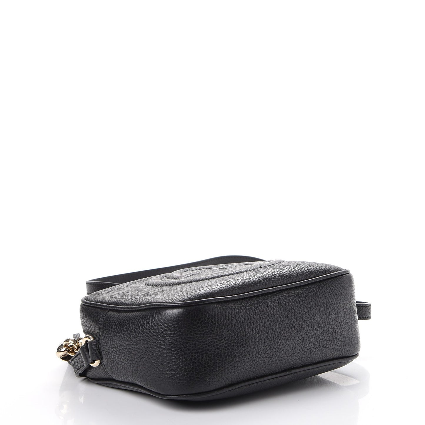 Pebbled Calfskin Small Soho Disco Bag Black