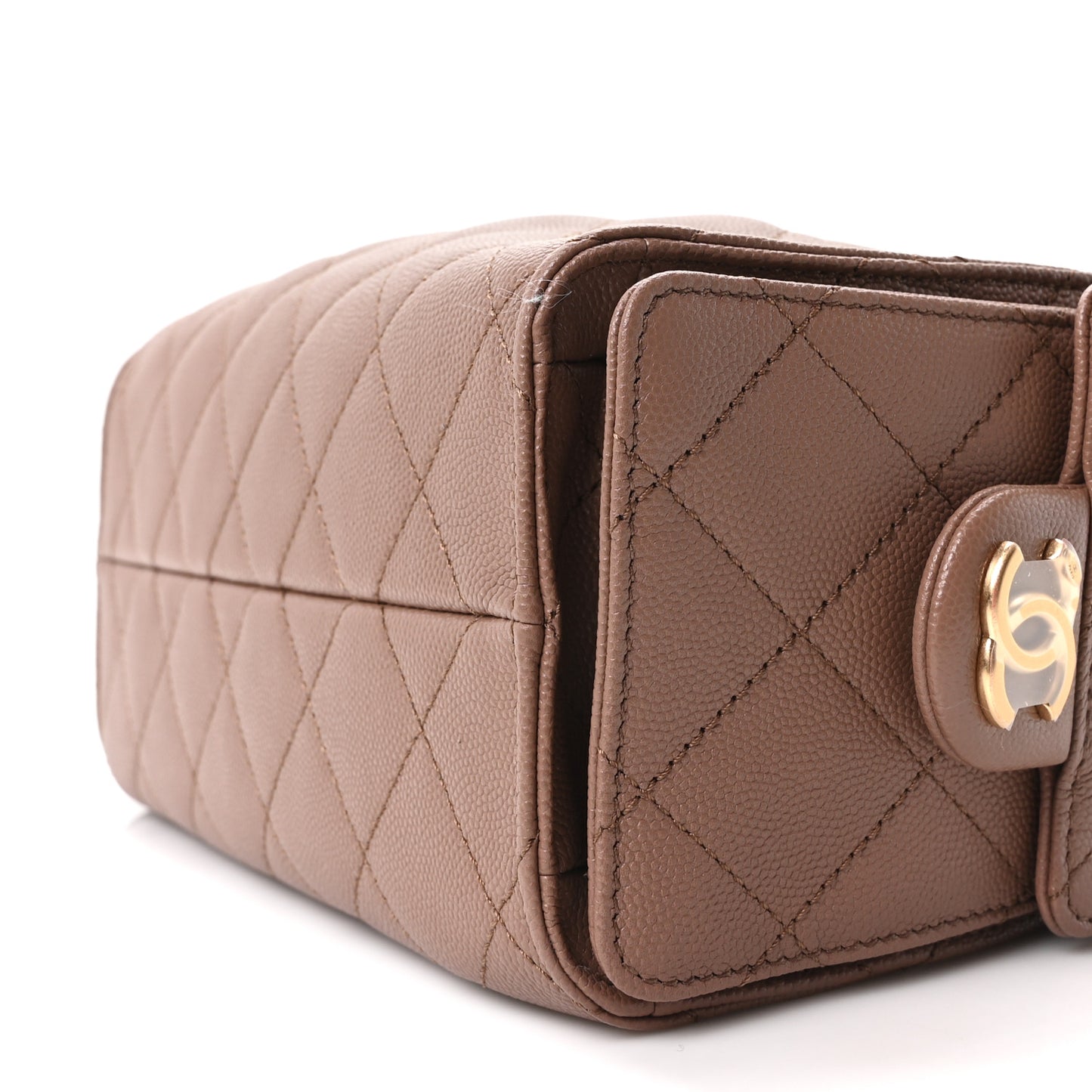 Caviar Quilted Mini Chanel 25 Handbag Brown